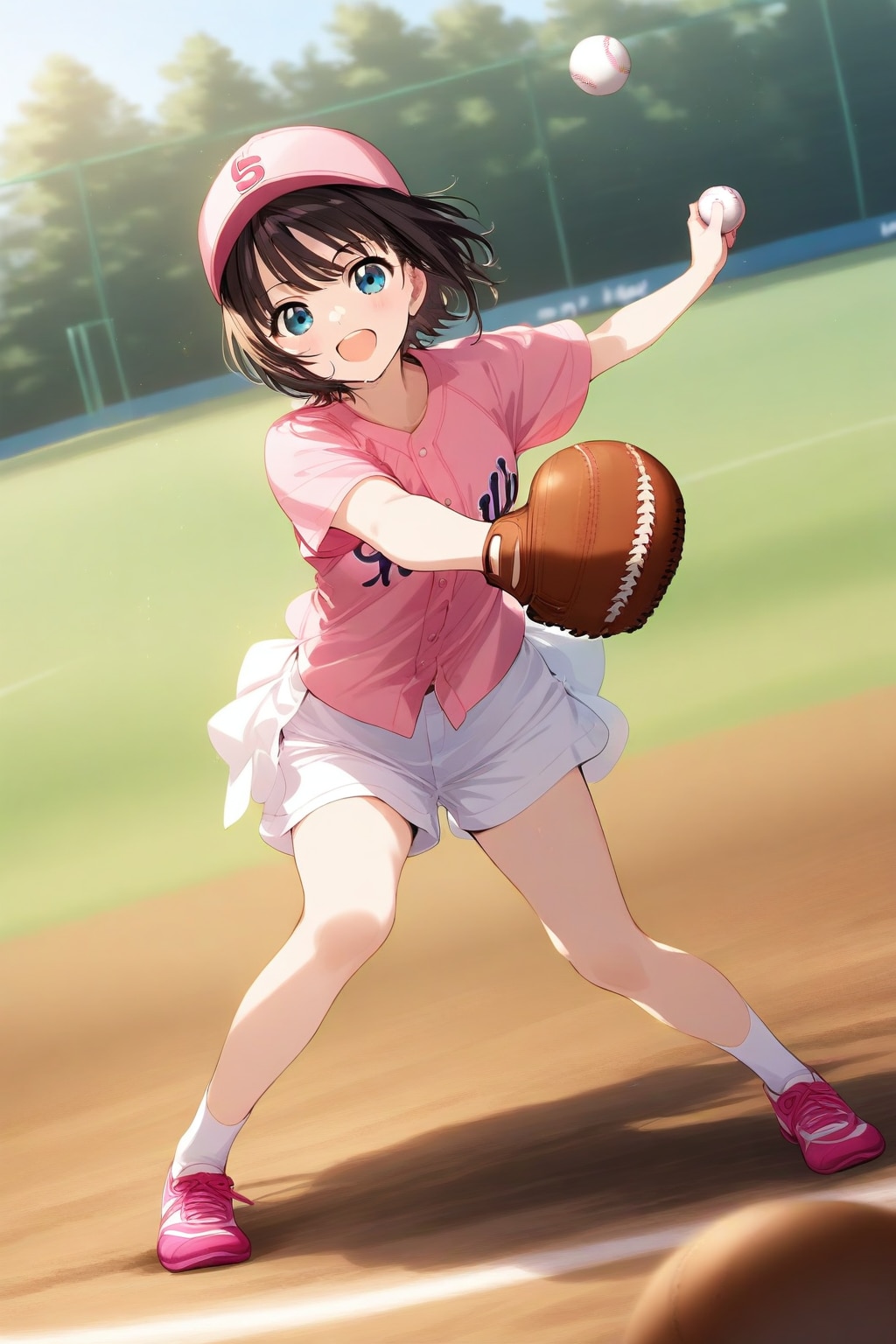 私、ピンクのサウスポー。