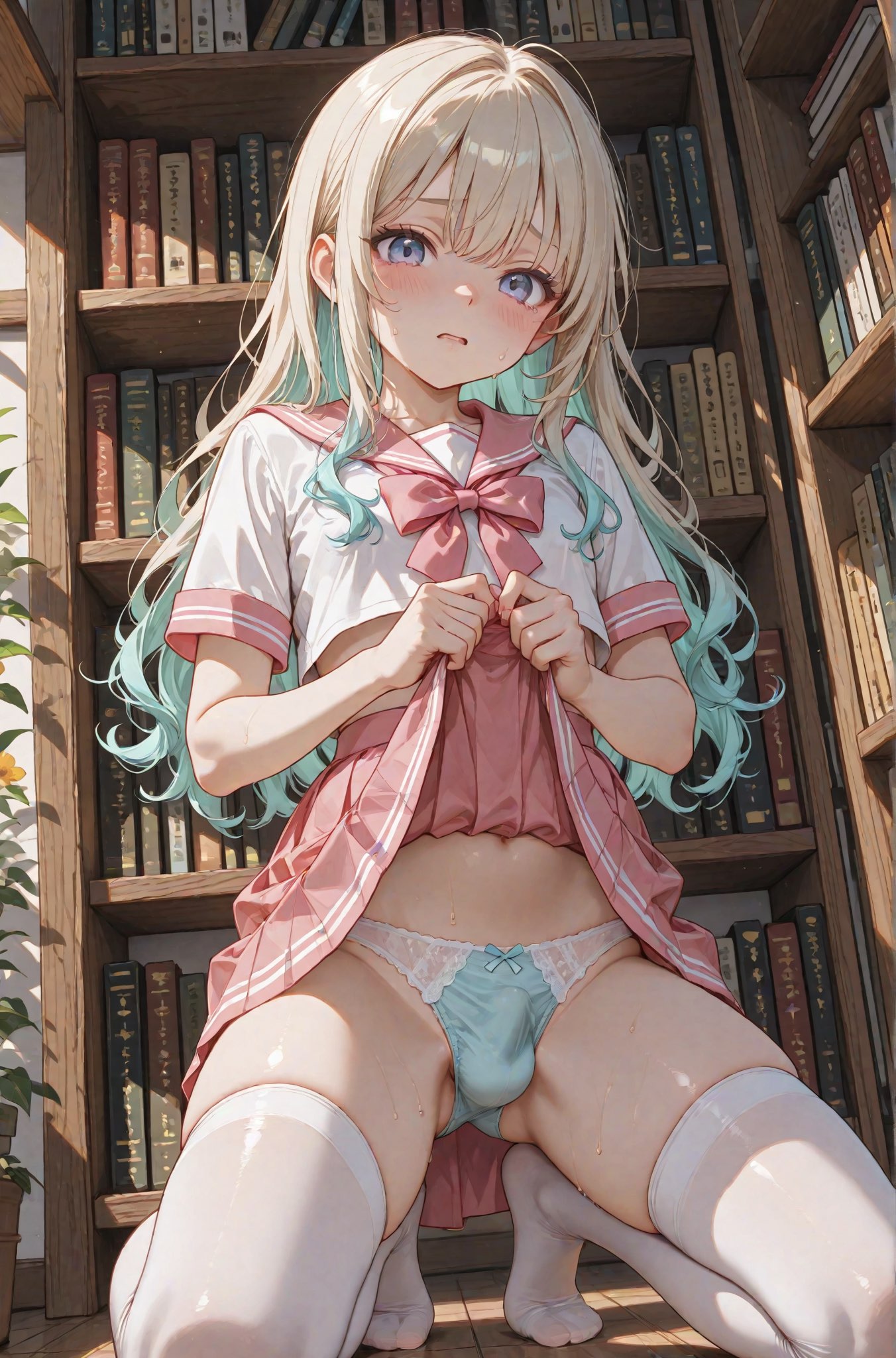 男の娘、パンティーの中の膨らみ