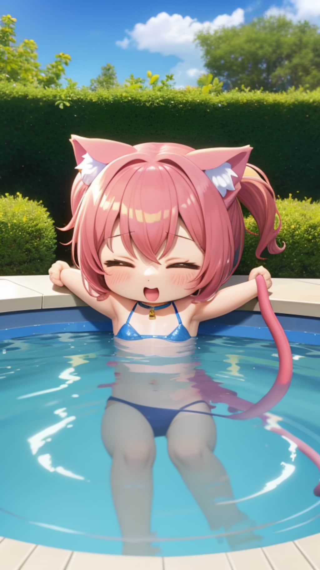 水浴びって気持ち良いにゃ。