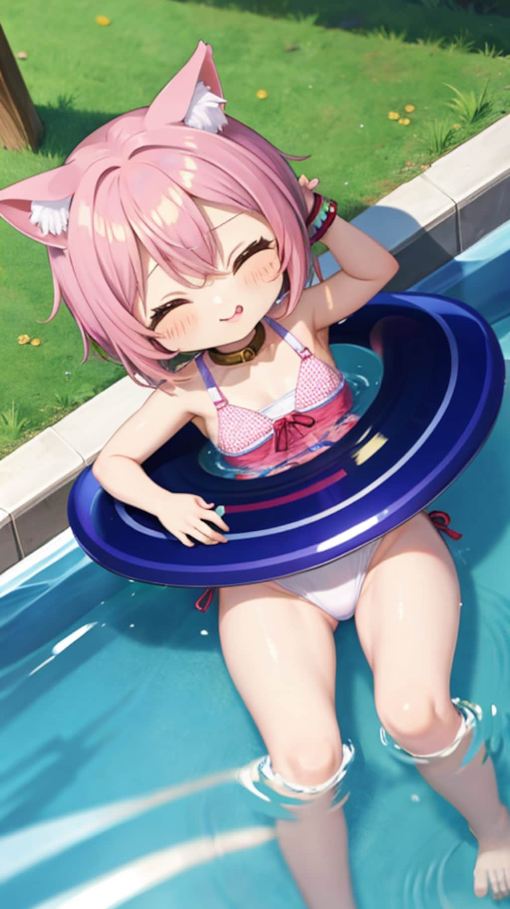 水浴びって気持ち良いにゃ。