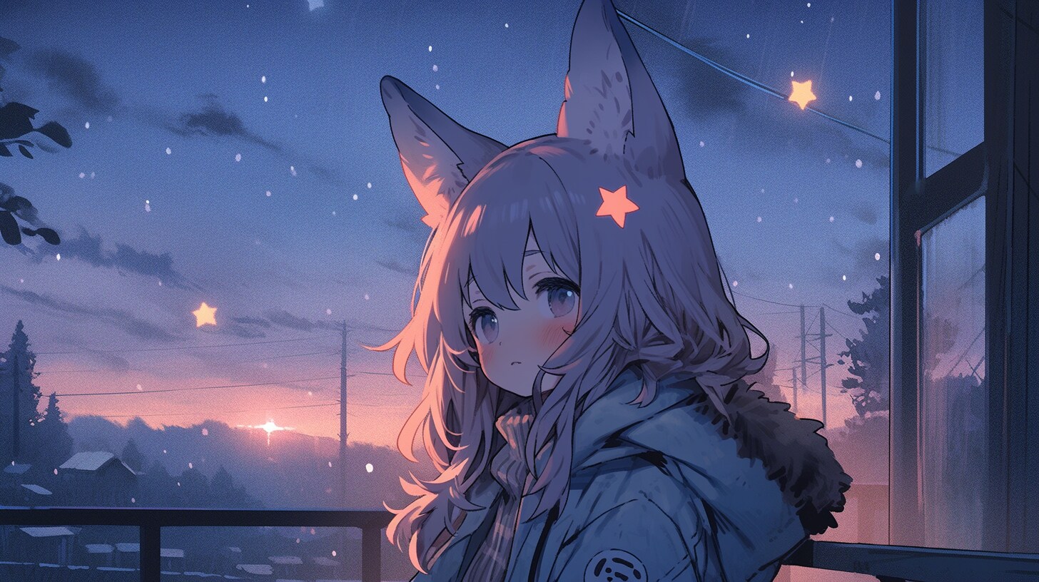 星降る夜のキツネ少女の秘密 | の人気AIイラスト・グラビア