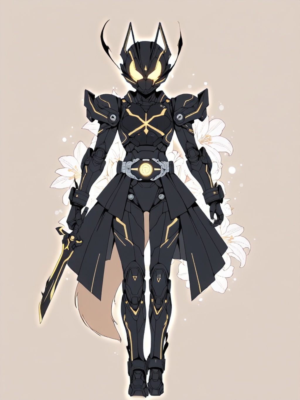 変身！イヌミミパワードスーツ ブラック！【パラパライラスト】