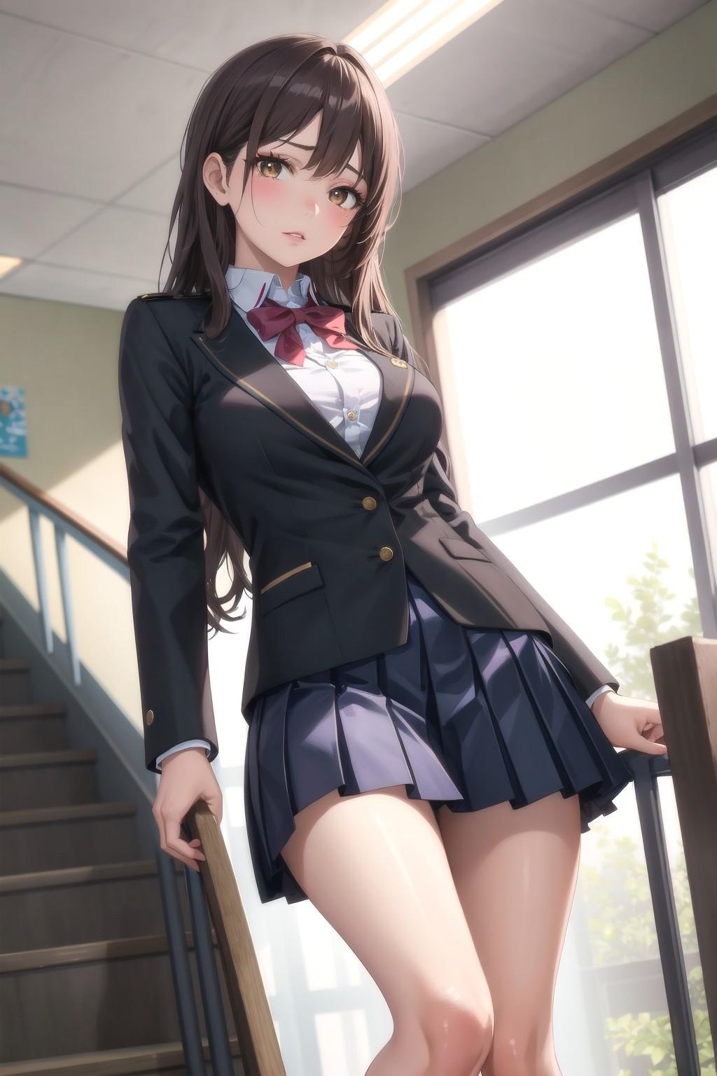 階段ですれ違った女子高生