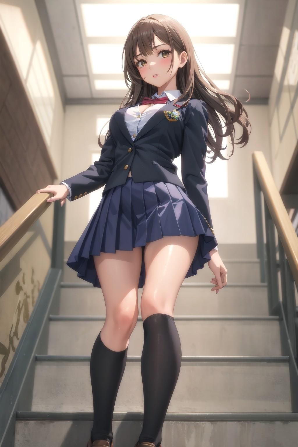 階段ですれ違った女子高生