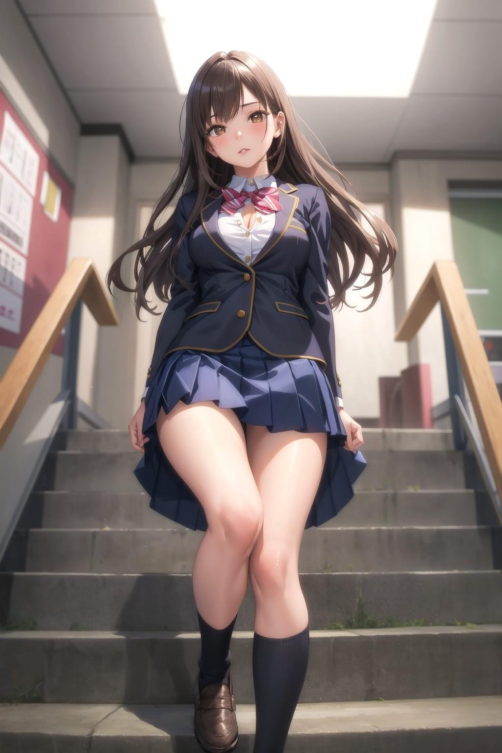 階段ですれ違った女子高生