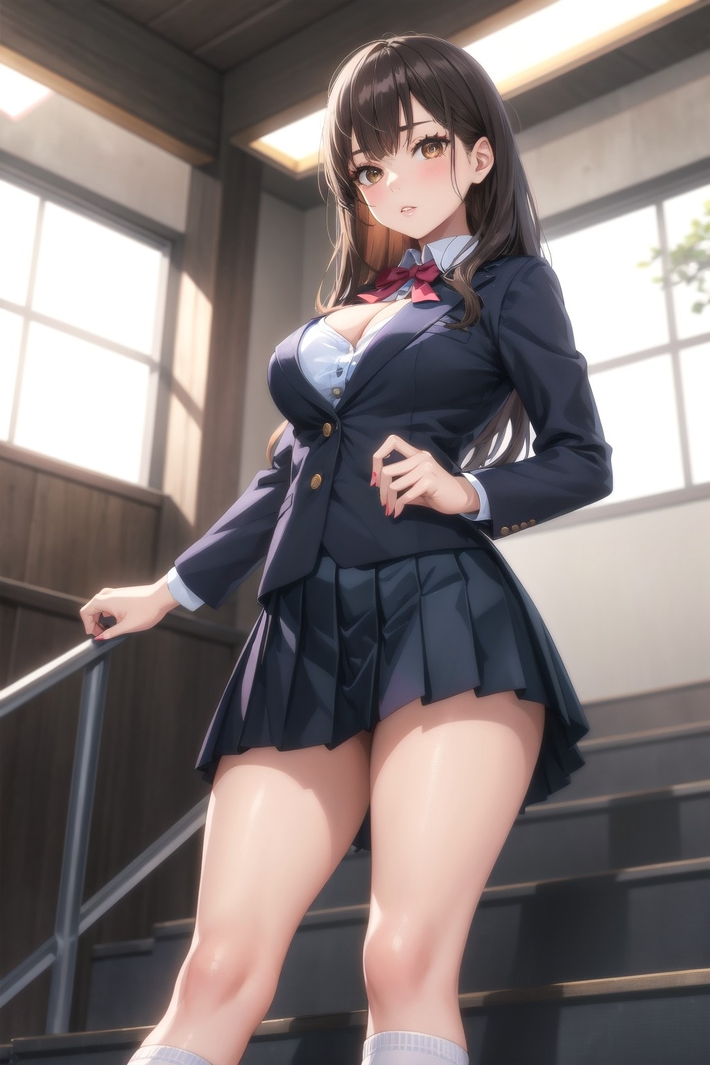 階段ですれ違った女子高生