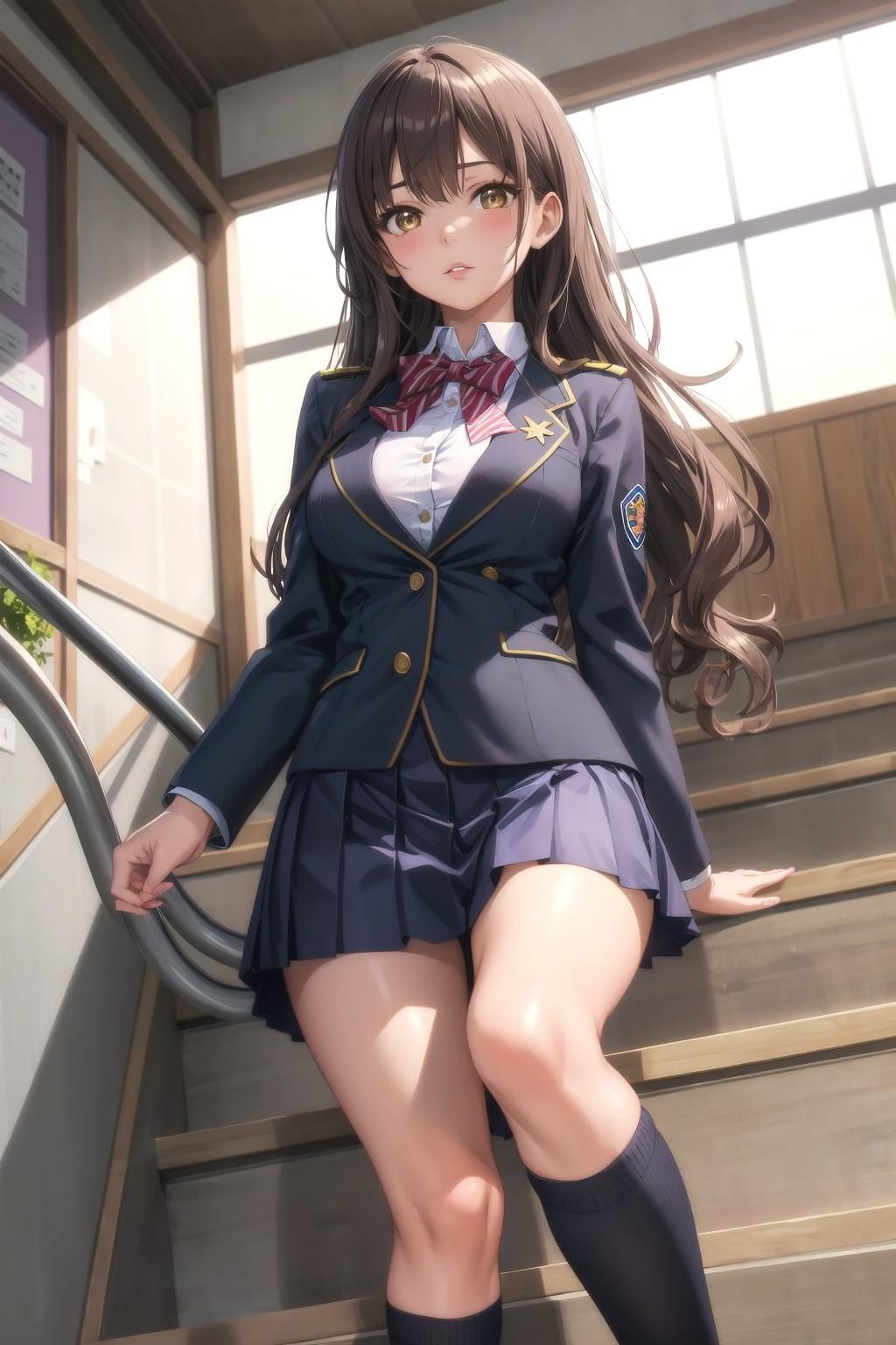 階段ですれ違った女子高生