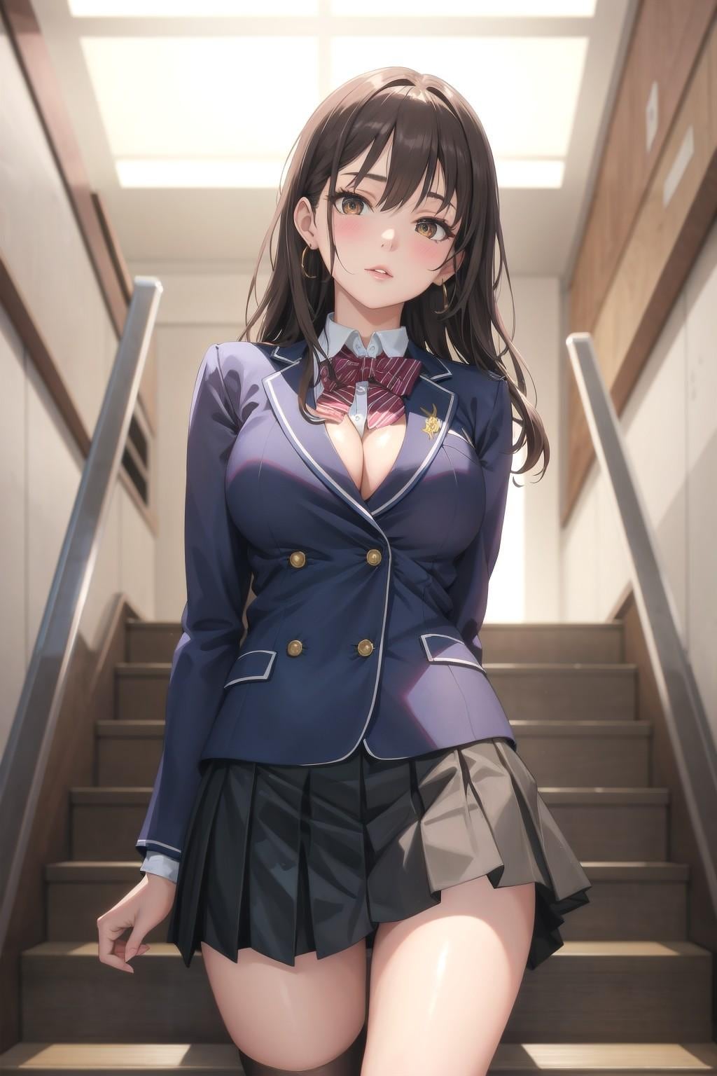 階段ですれ違った女子高生