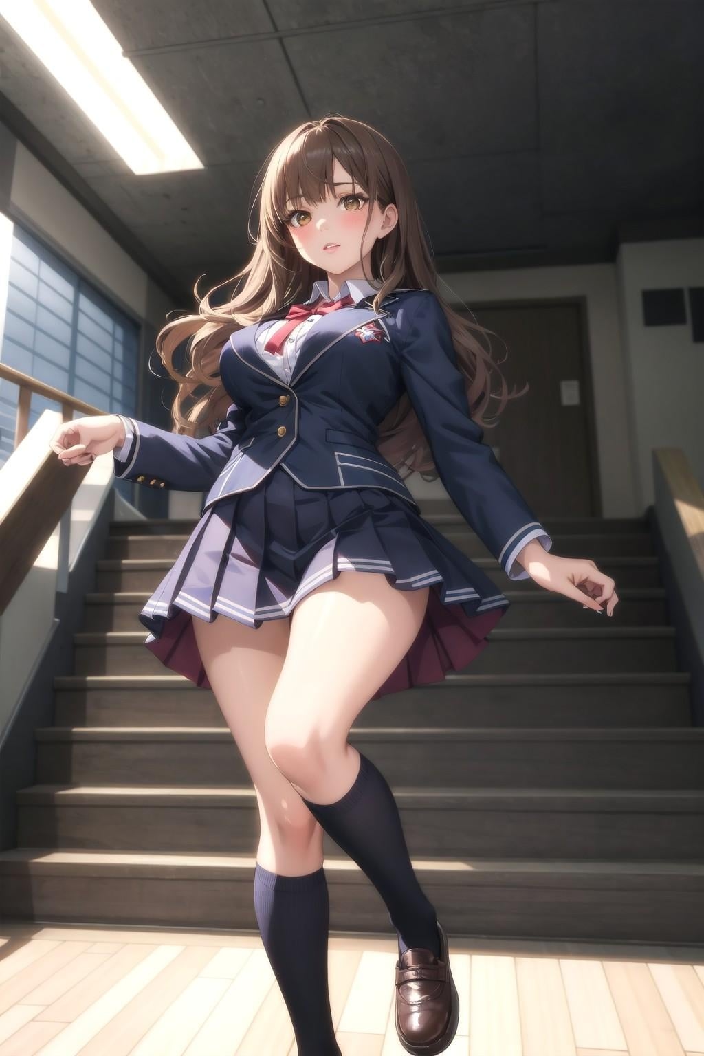 階段ですれ違った女子高生