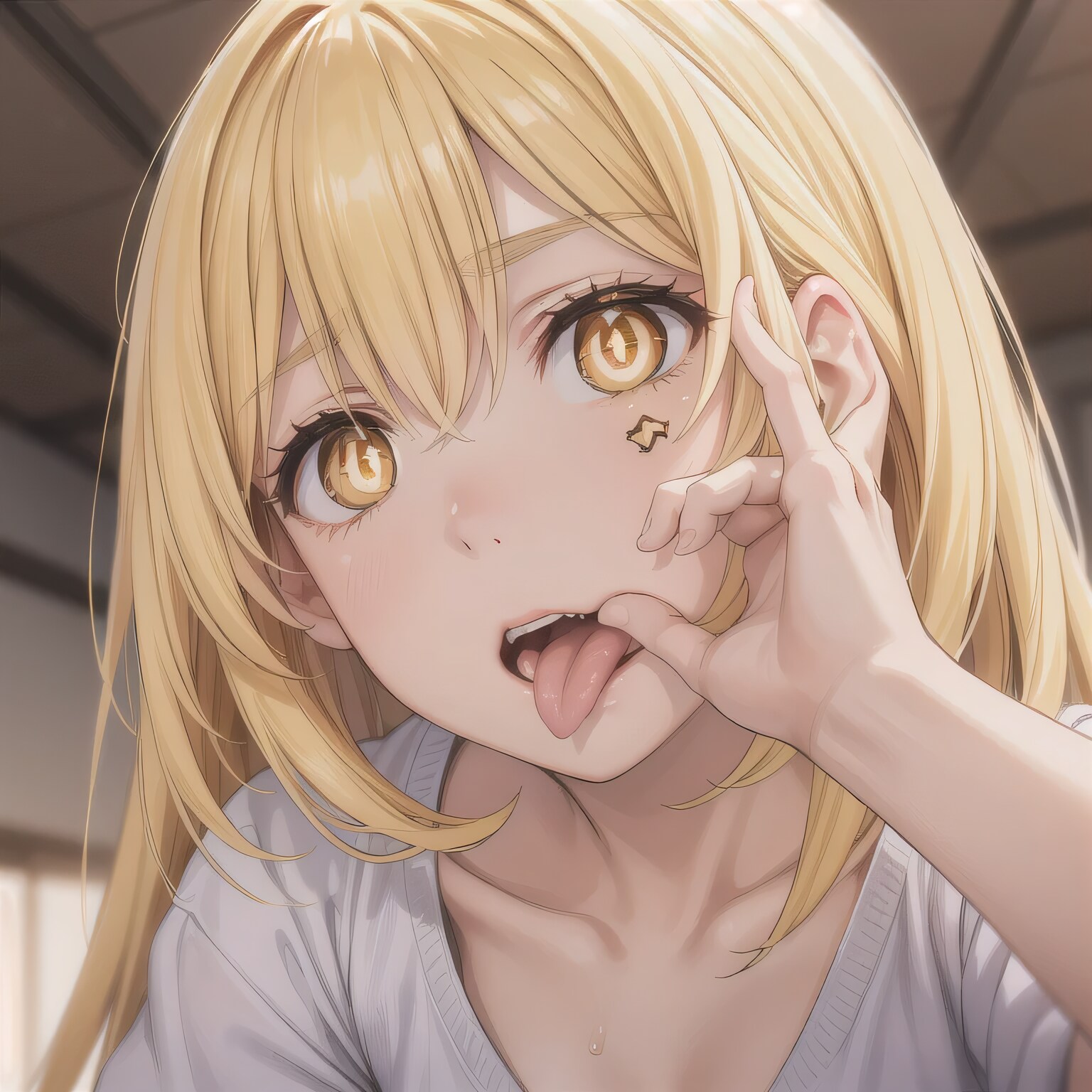 金髪ロングの舌出し少女１０ | の人気AIイラスト・グラビア