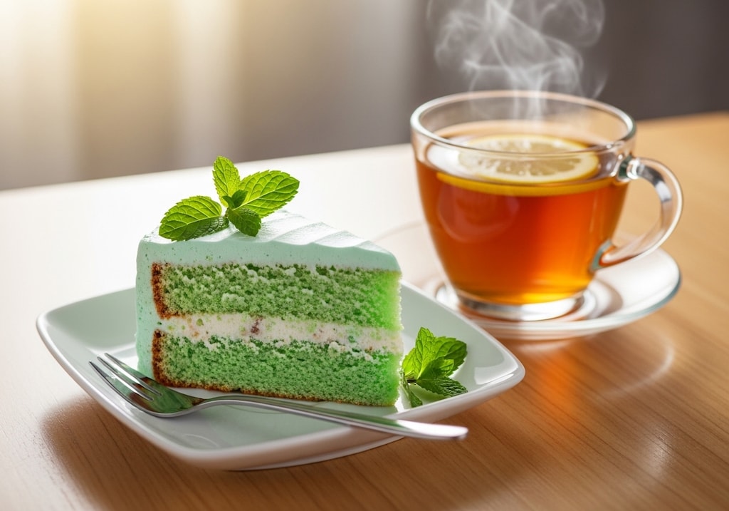 デザートのミントケーキ