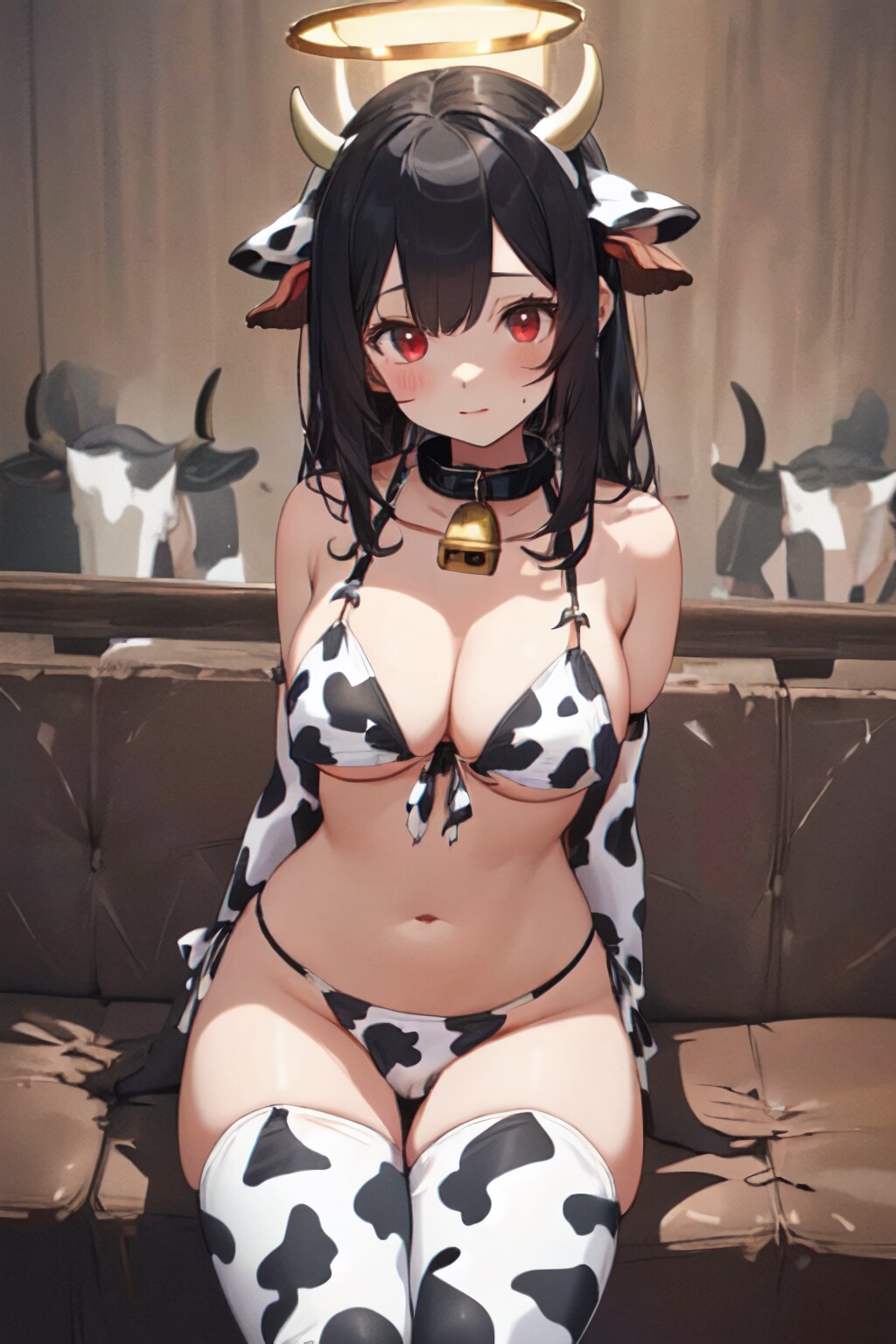 かわいい牛柄ビキニちゃん