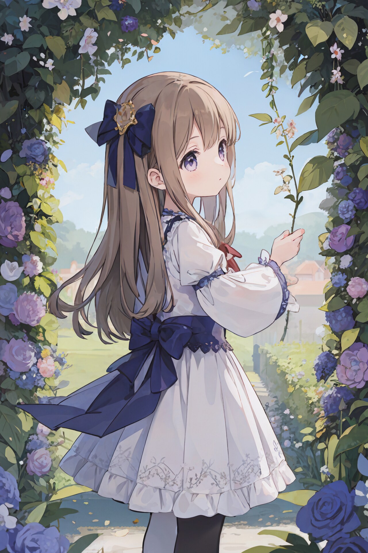 青薔薇のアーチをくぐって