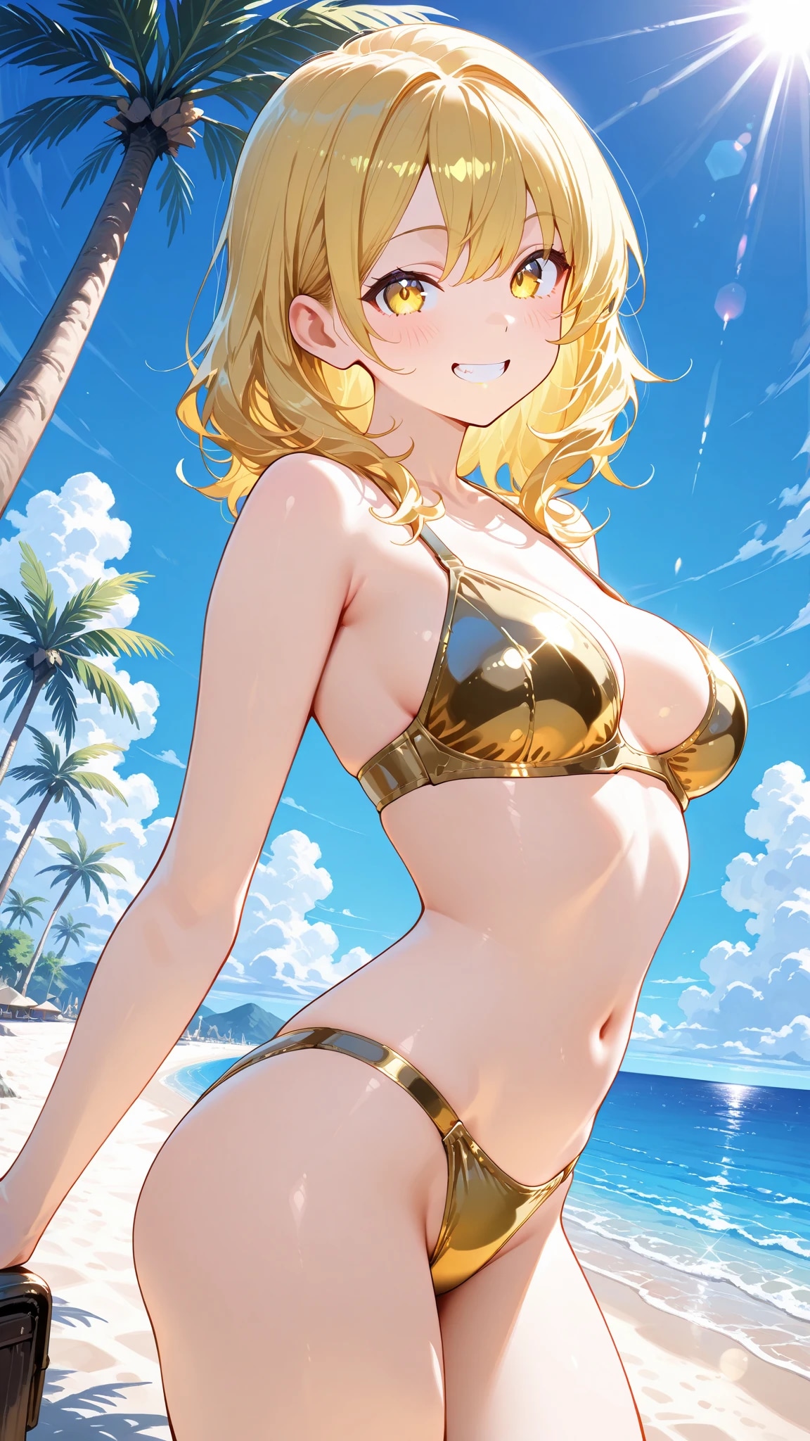 湖夏ちゃんの金色のビキニ