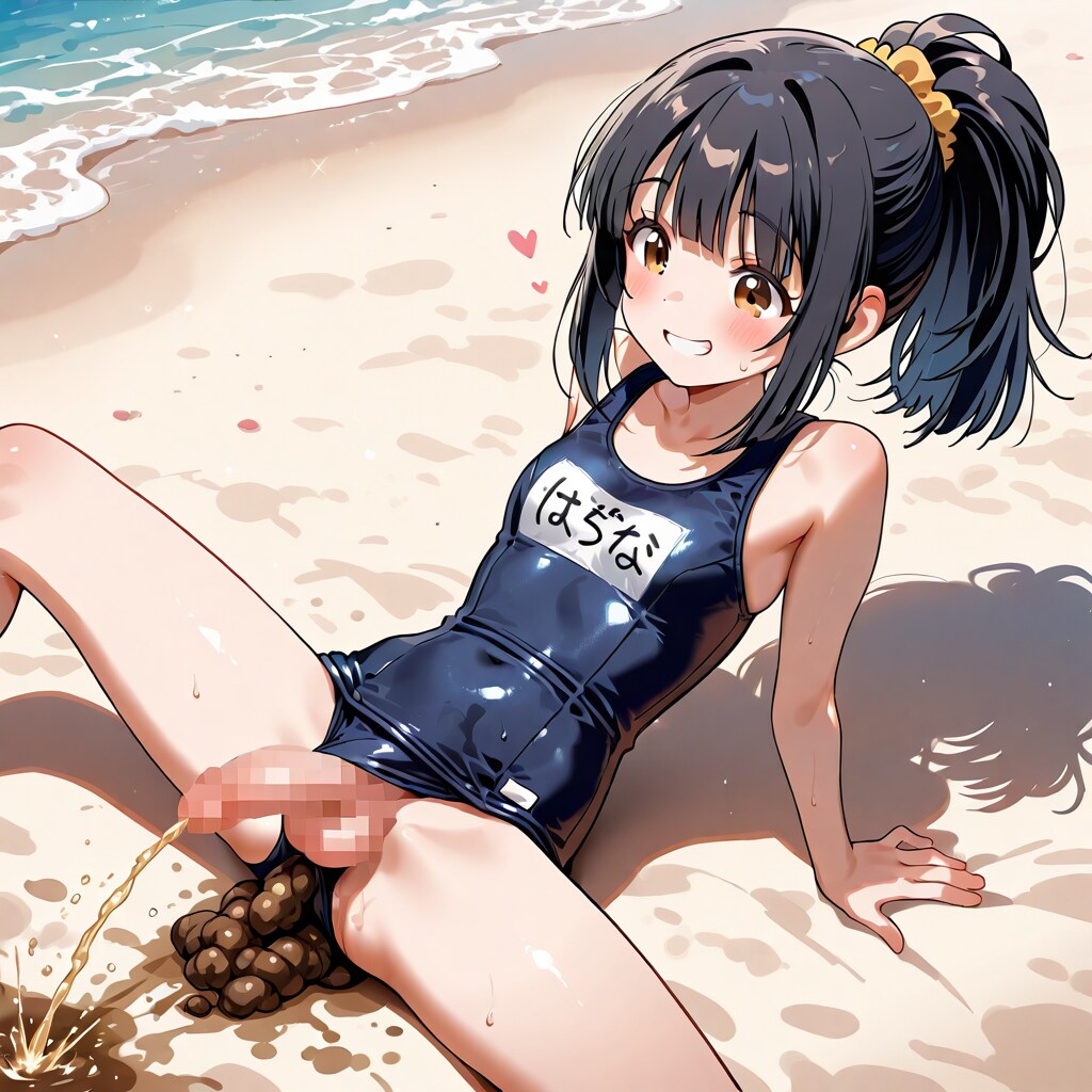 ビーチの汚食事