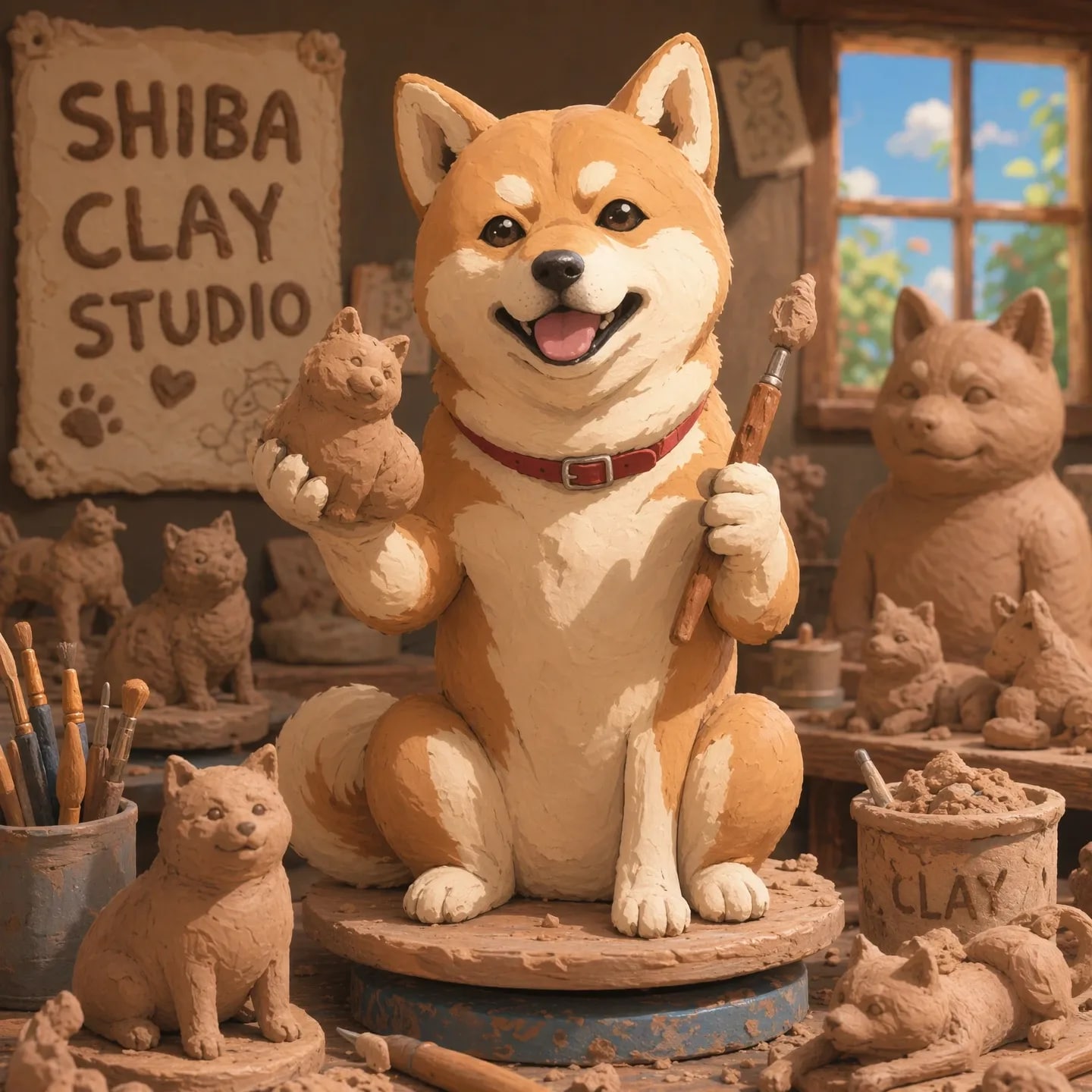 粘土細工ドッグ