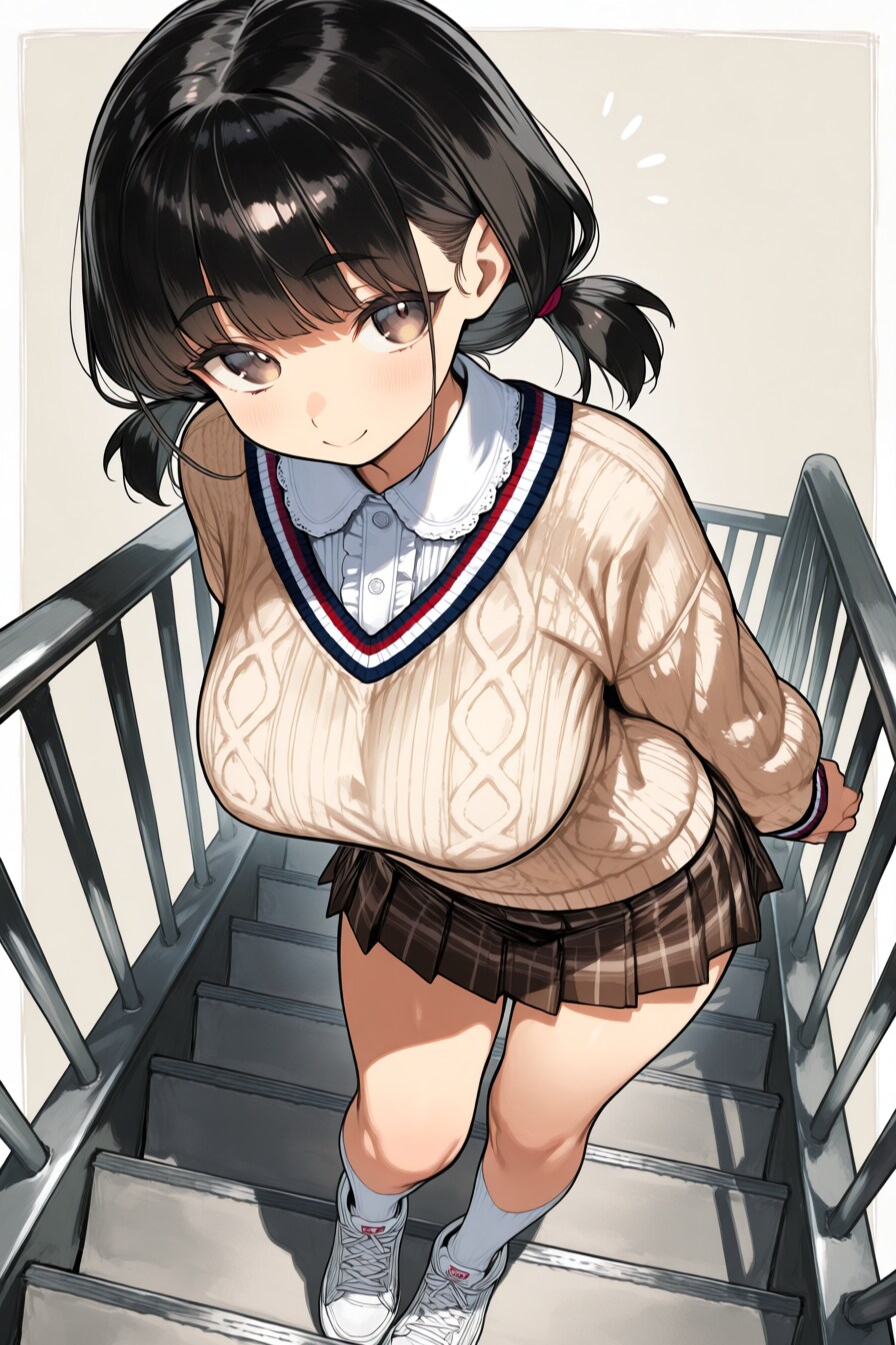 階段の途中で