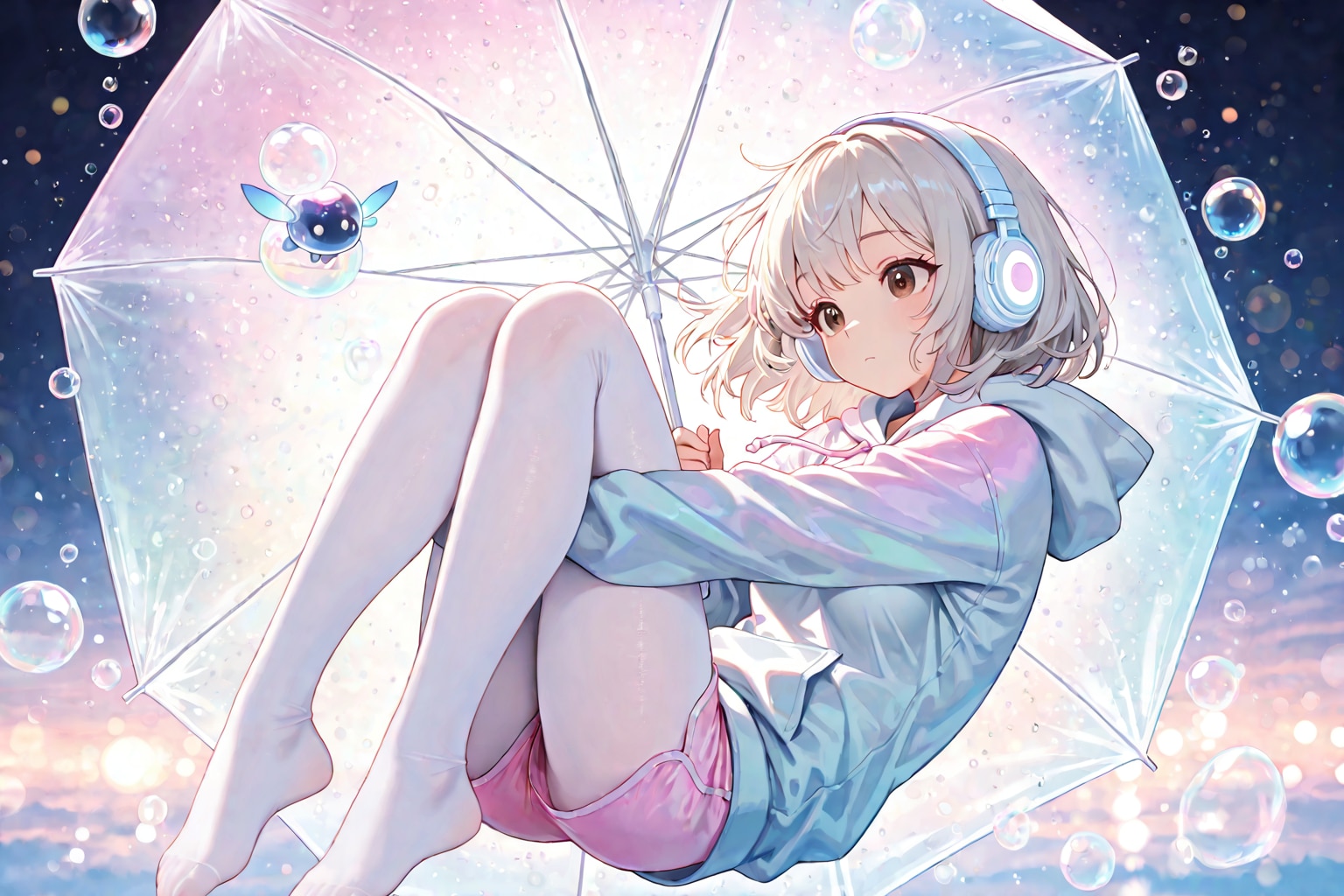 Let the bubbles hold me on a rainy day, Lily.