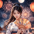 夏祭りと花火 2枚目