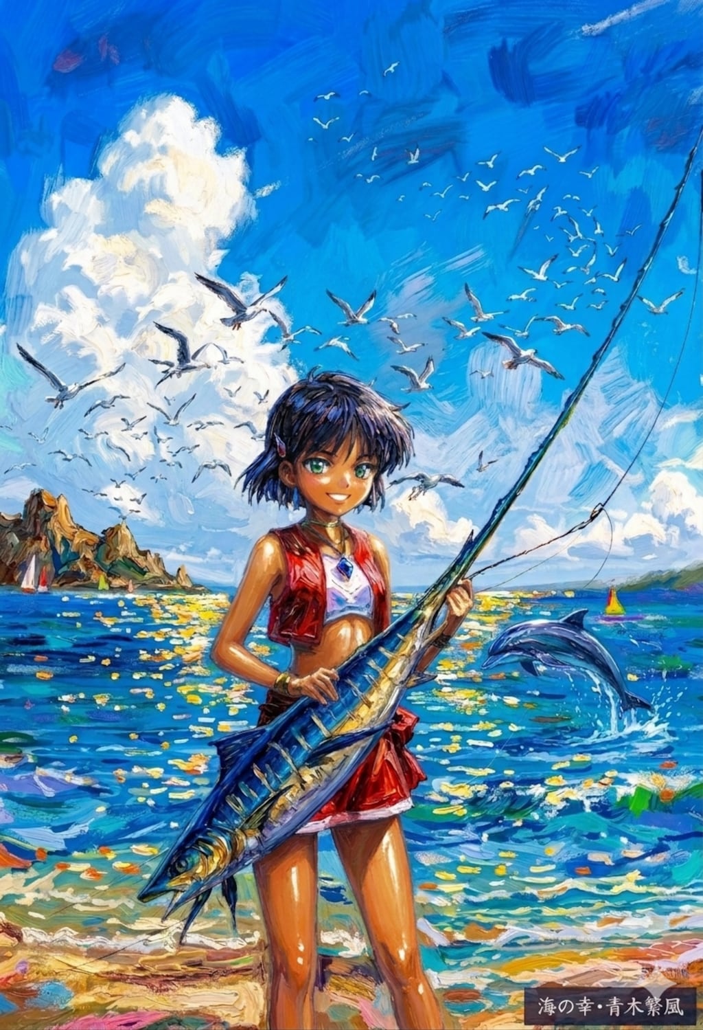 ふしぎの海のナディア「ひさんよう狙い」（油彩風）