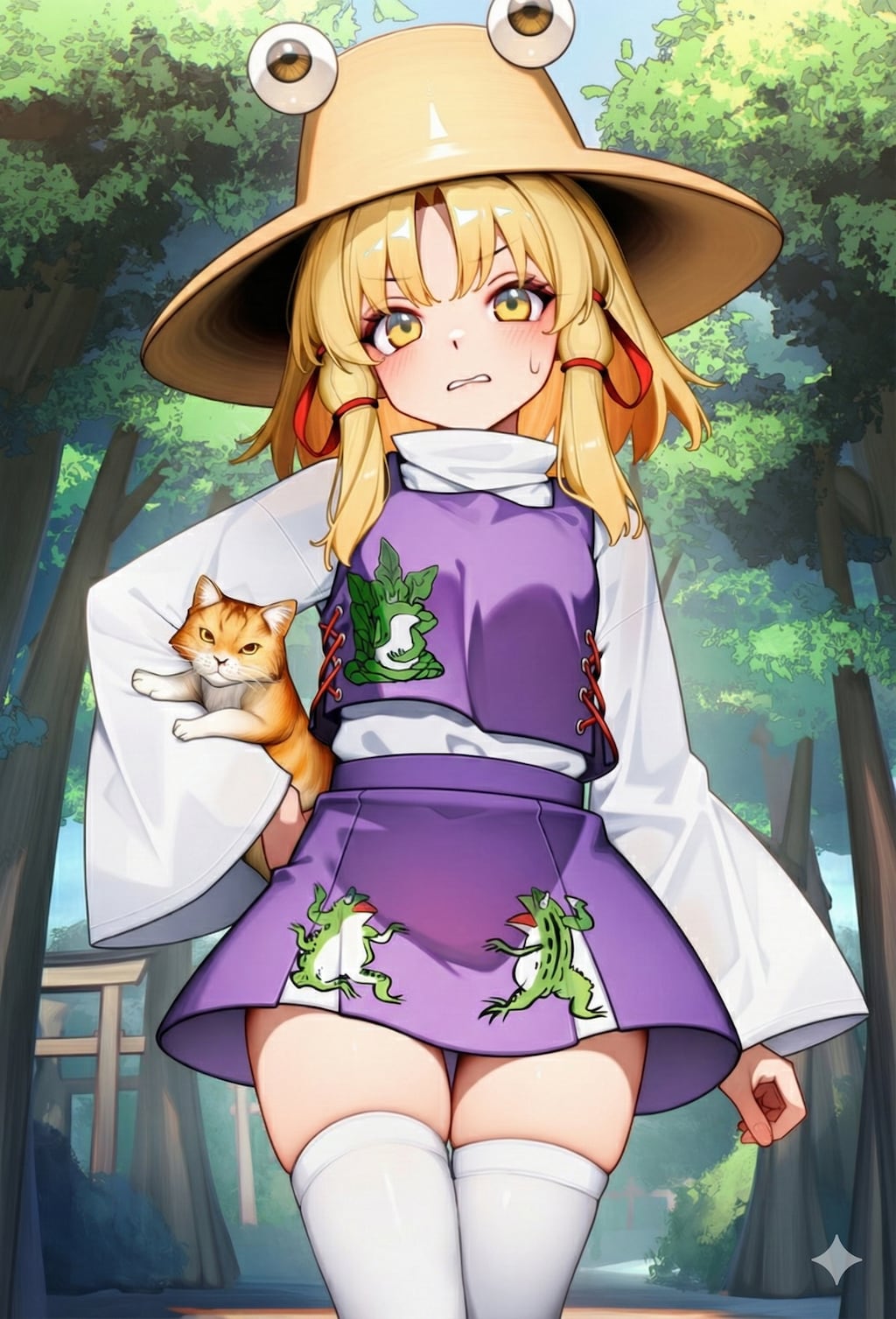 猫を捕まえた諏訪子