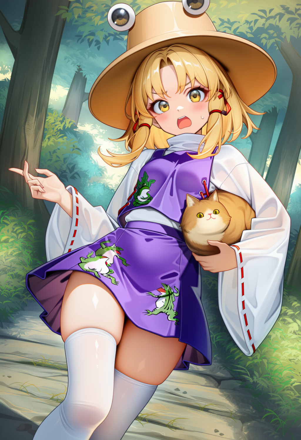 猫を捕まえた諏訪子