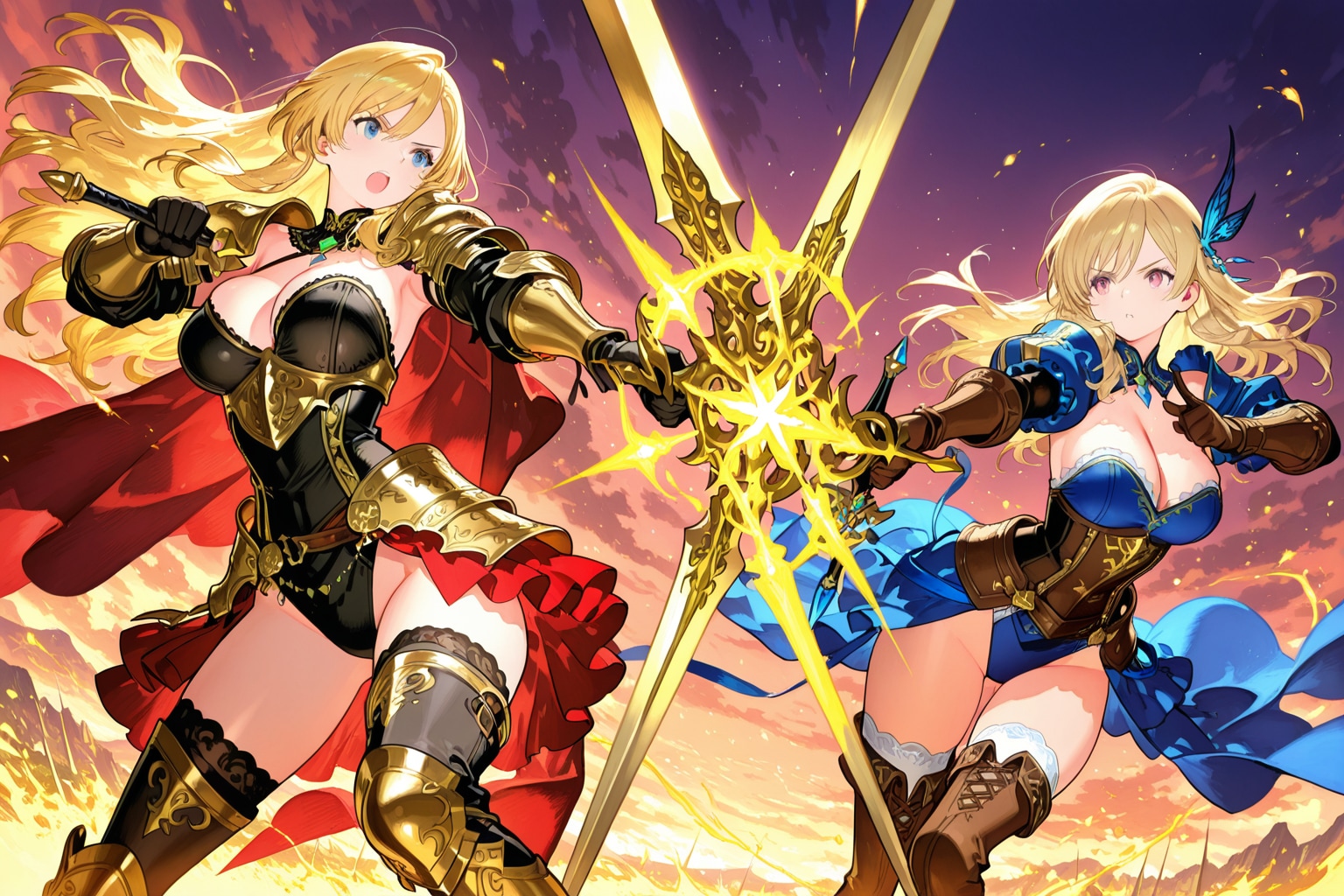 双子の姉妹剣 | の人気AIイラスト・グラビア