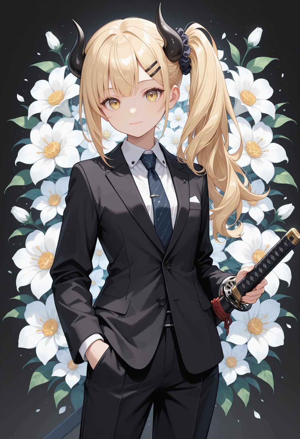 スーツと刀と女鬼高生さん