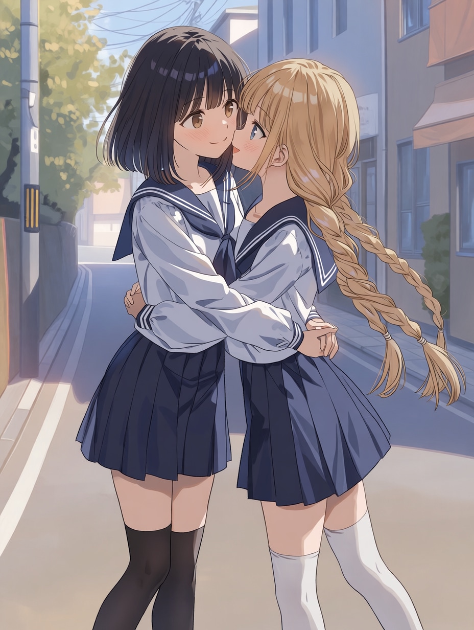 キスしたい二人のJK112 | の人気AIイラスト・グラビア