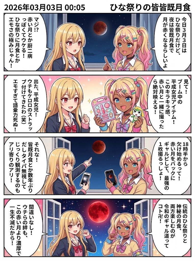 ひな祭りの赤い月！？