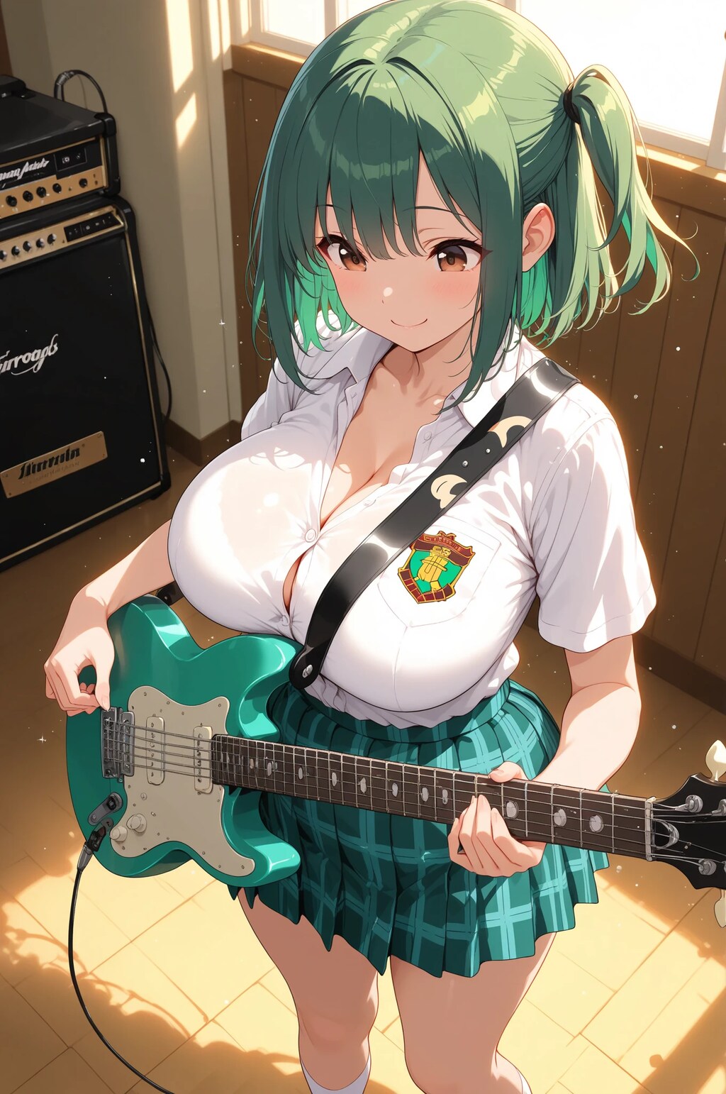 ギターに没頭🎸よもぎちゃん💓