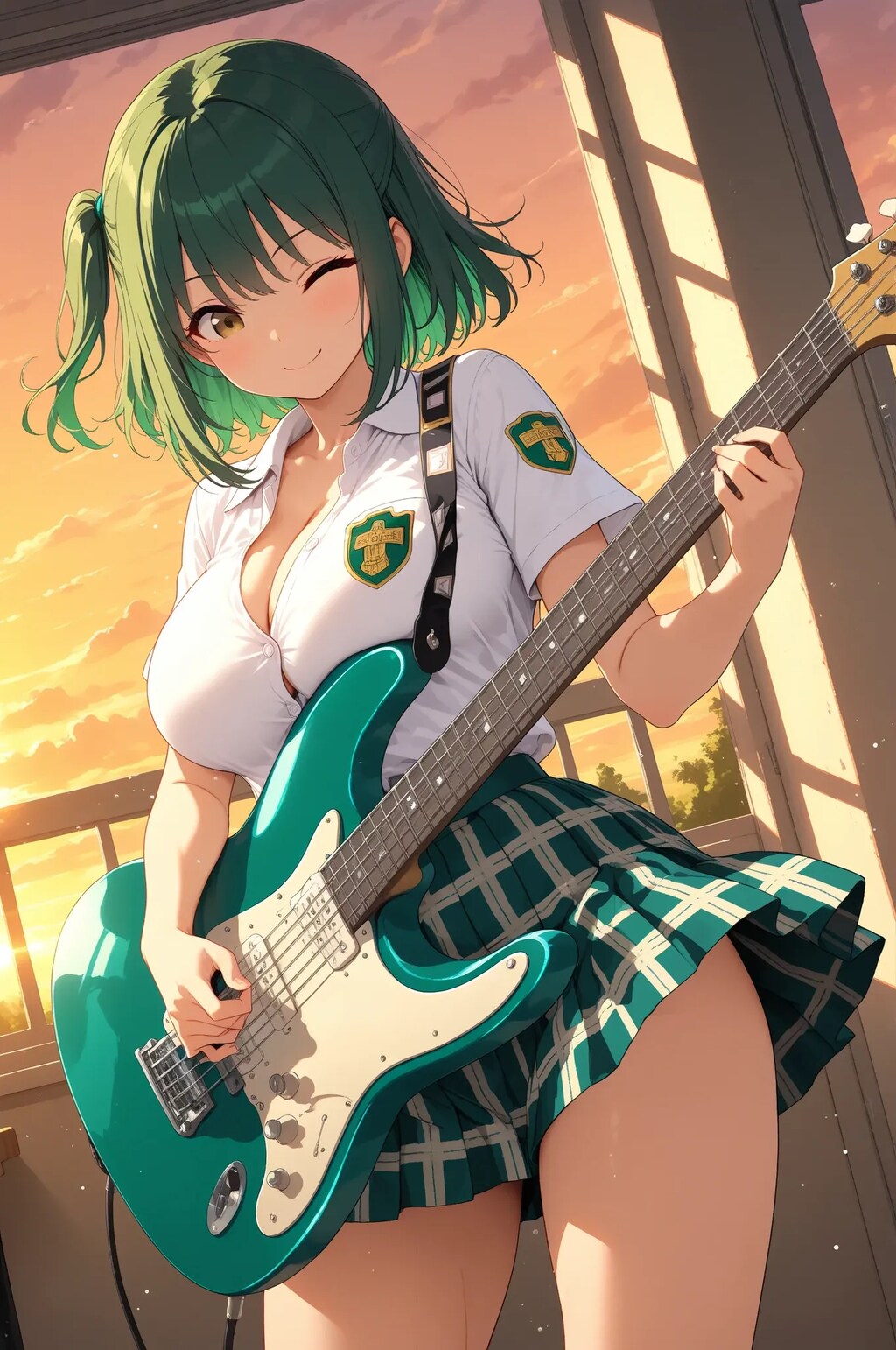 ギターに没頭🎸よもぎちゃん💓