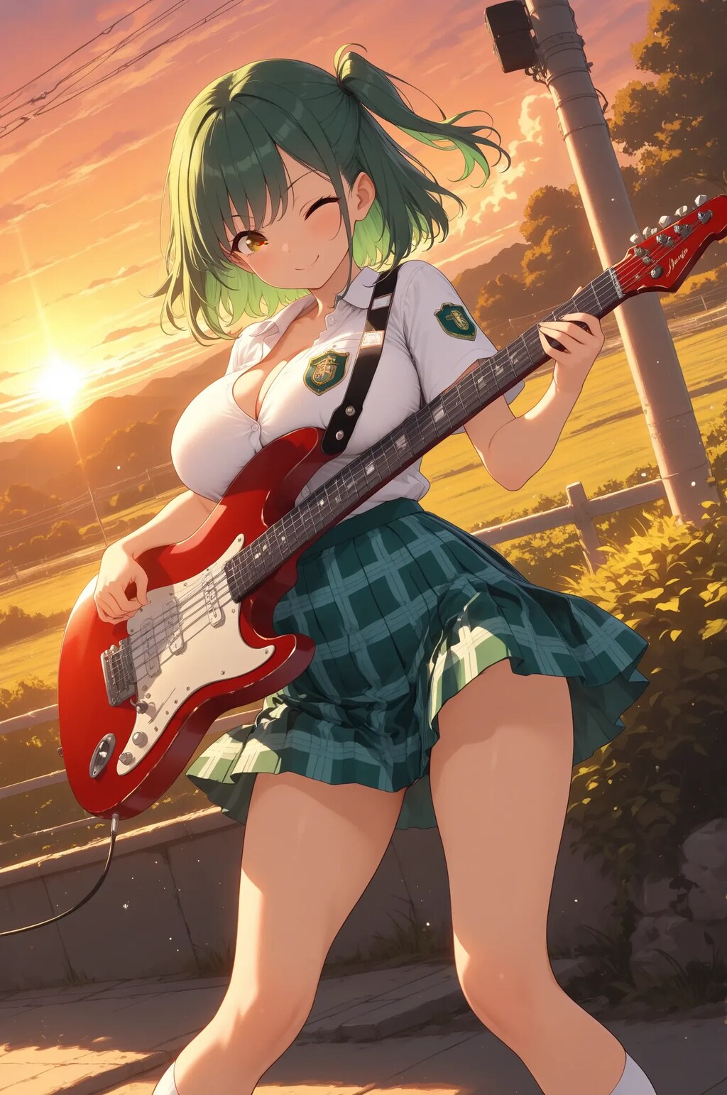 ギターに没頭🎸よもぎちゃん💓