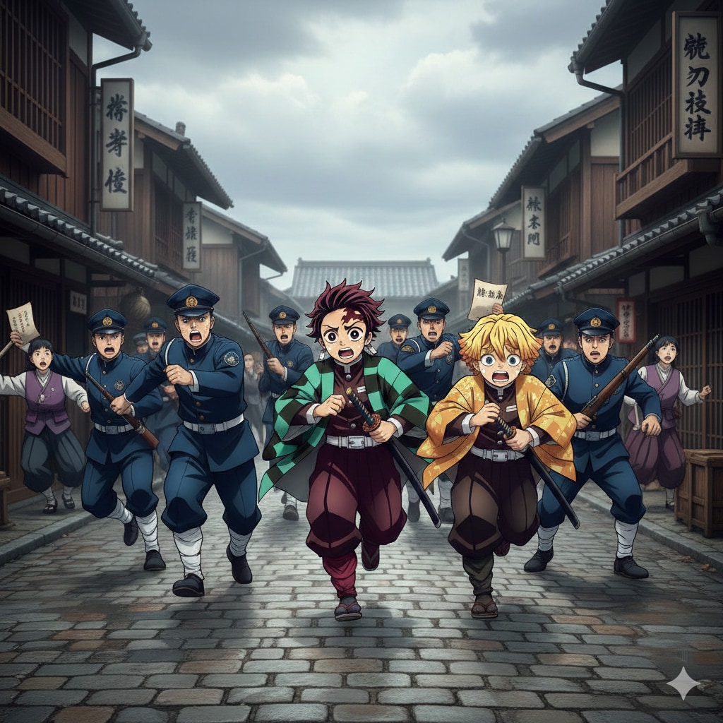 官憲に追われる | の人気AIイラスト・グラビア