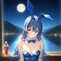 バニー衣装の海未さんと湖畔で 4枚目