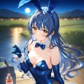 バニー衣装の海未さんと湖畔で 2枚目