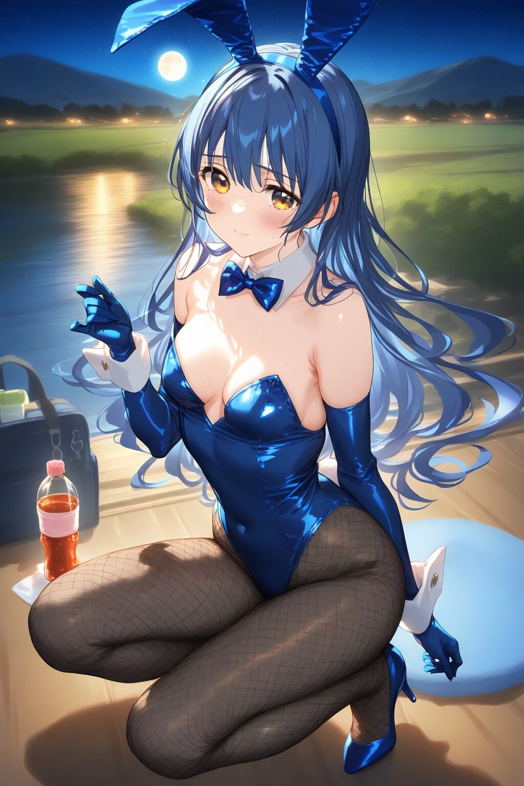 バニー衣装の海未さんと湖畔で