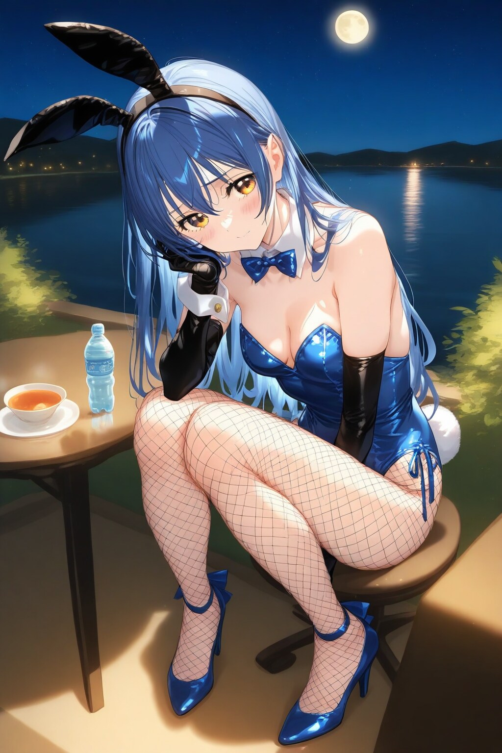 バニー衣装の海未さんと湖畔で