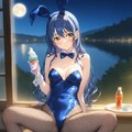 バニー衣装の海未さんと湖畔で 3枚目