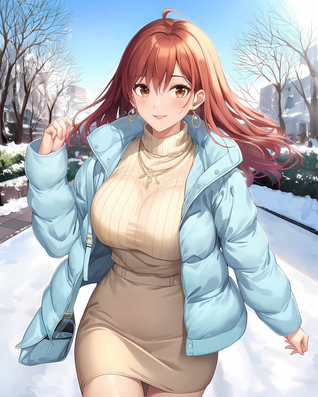 ❄️ライトブルーダウン公園朝♡ | の人気AIイラスト・グラビア