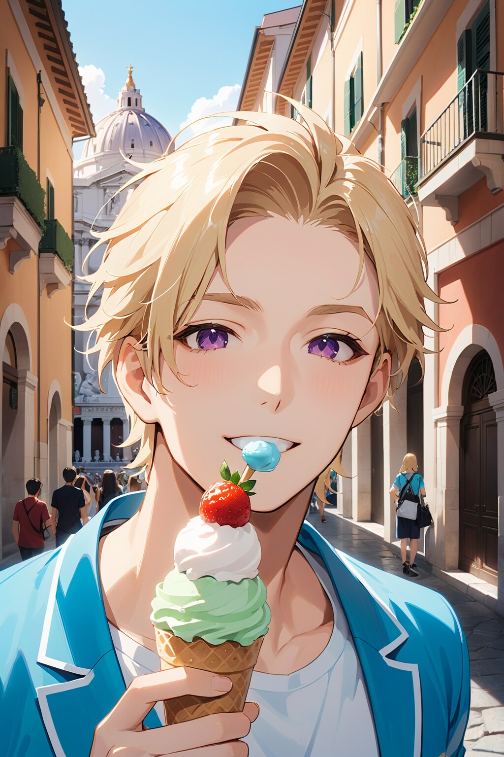 ローマにてジェラートを食べる | の人気AIイラスト・グラビア