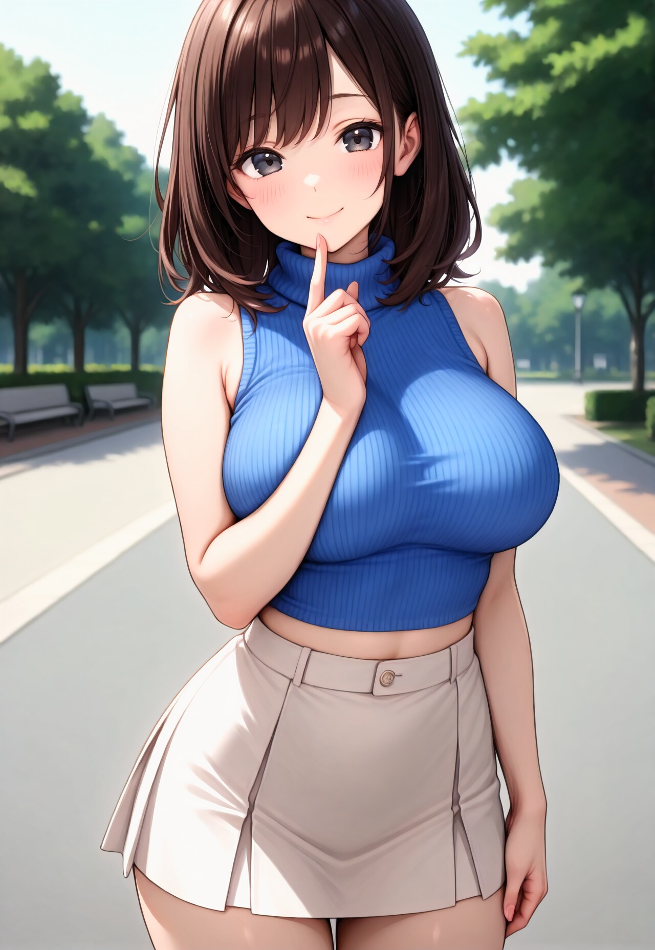 979（青いノースリーブタートルネック）