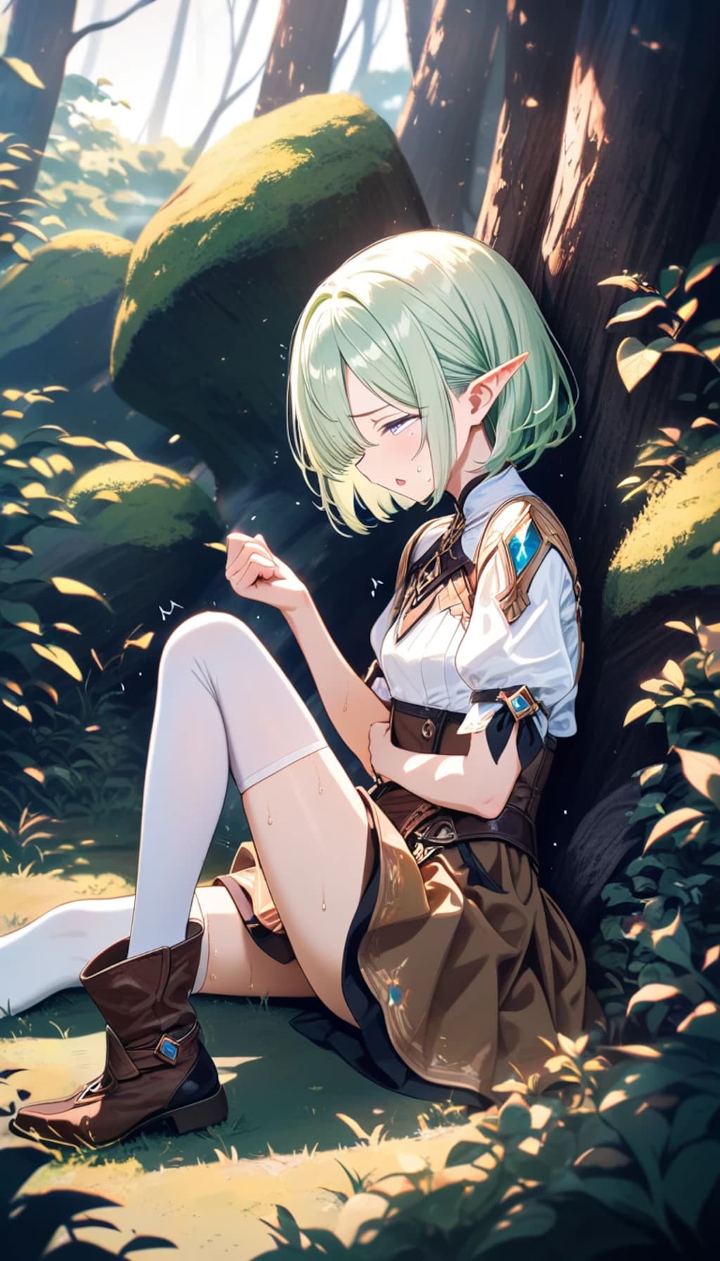 異世界DAYS『森の中で具合の悪そうなエルフ娘と遭遇』＆『オロロロロ……』