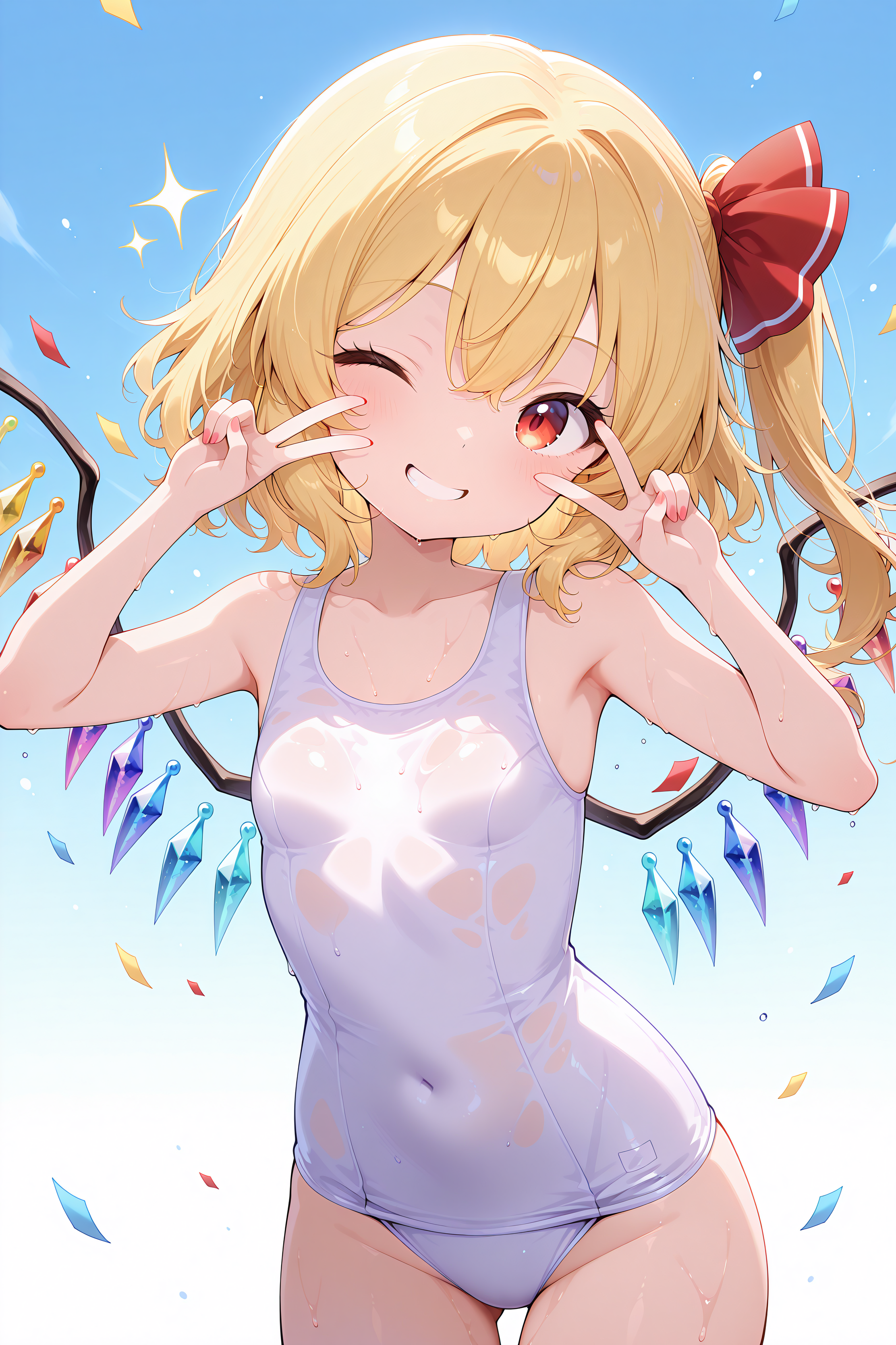 フランちゃんの白スク水