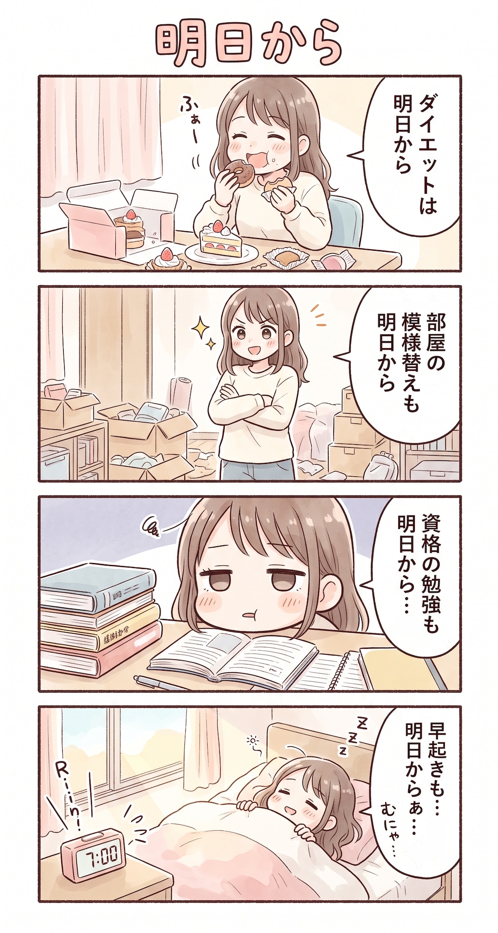 #94 ゆる日常4コマ「明日から」