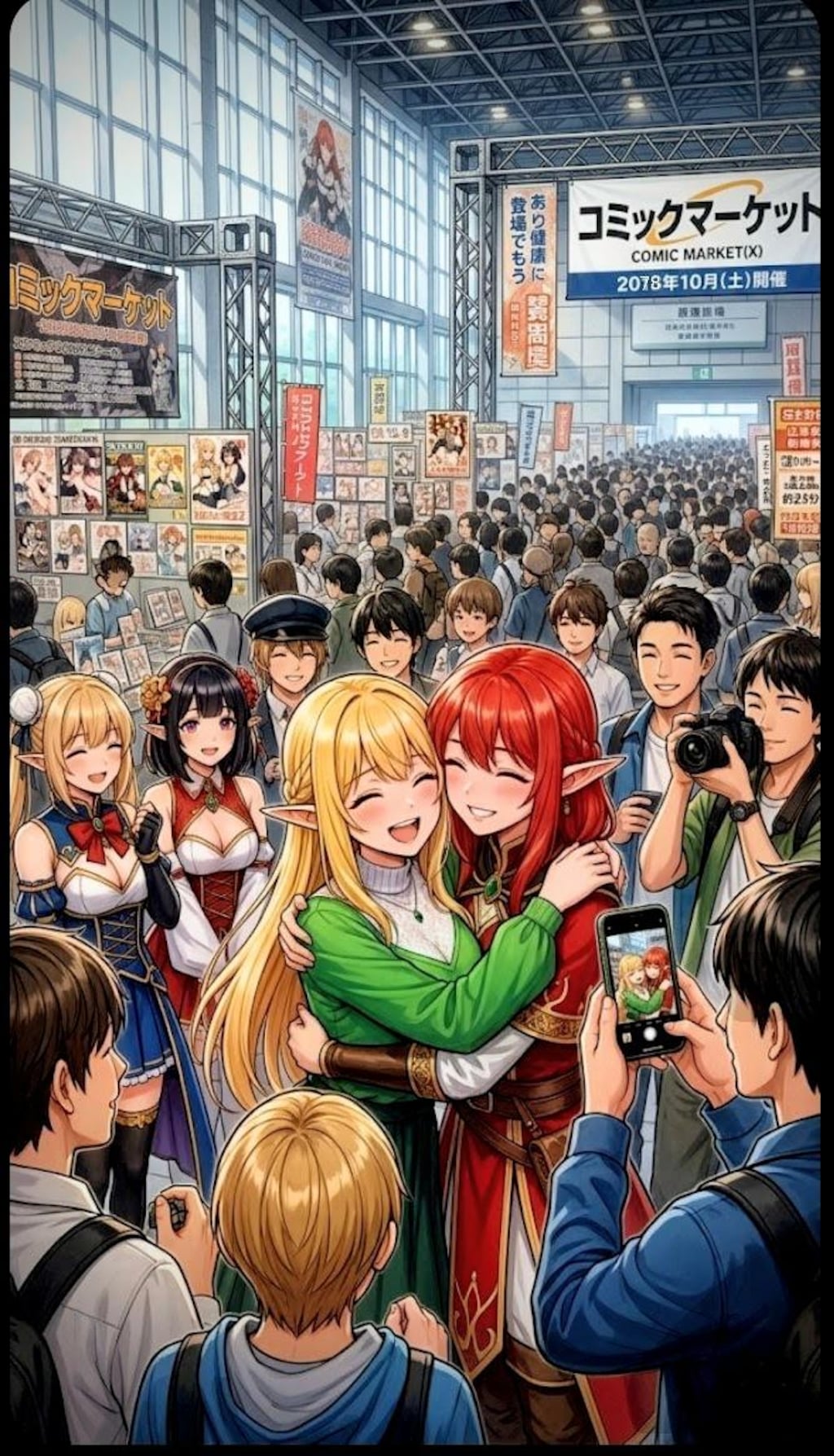 コミケに行きたいエルフと､📱📱📱連絡する友達🍏