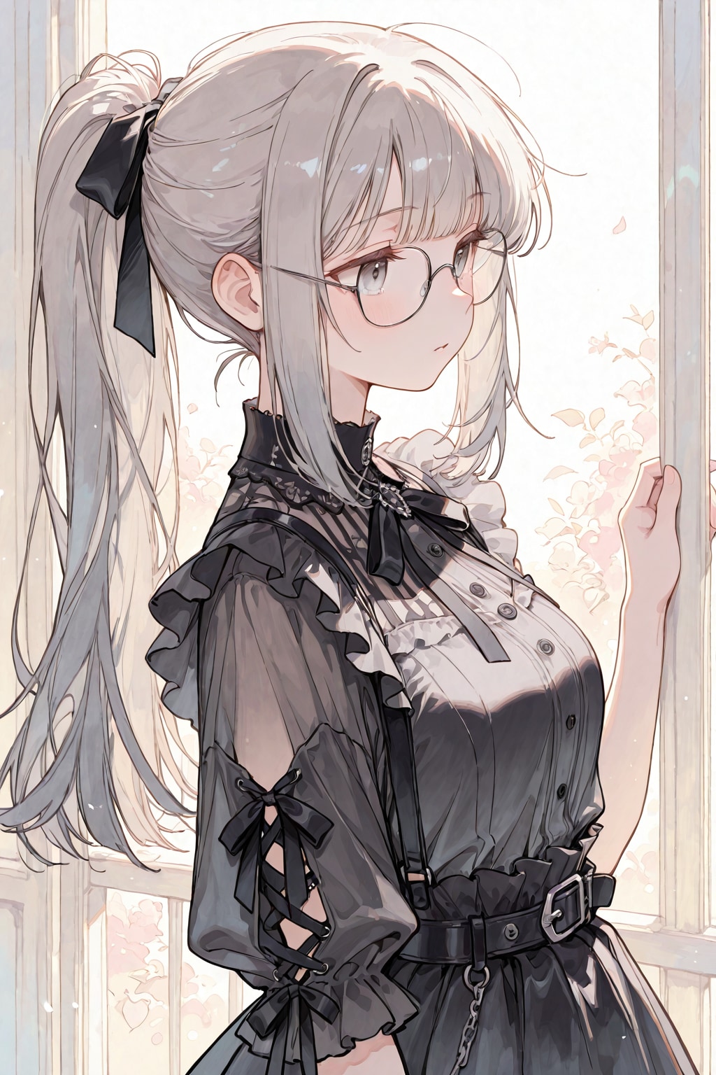 BONSAI_眼鏡黒ゴスポニテ | の人気AIイラスト・グラビア