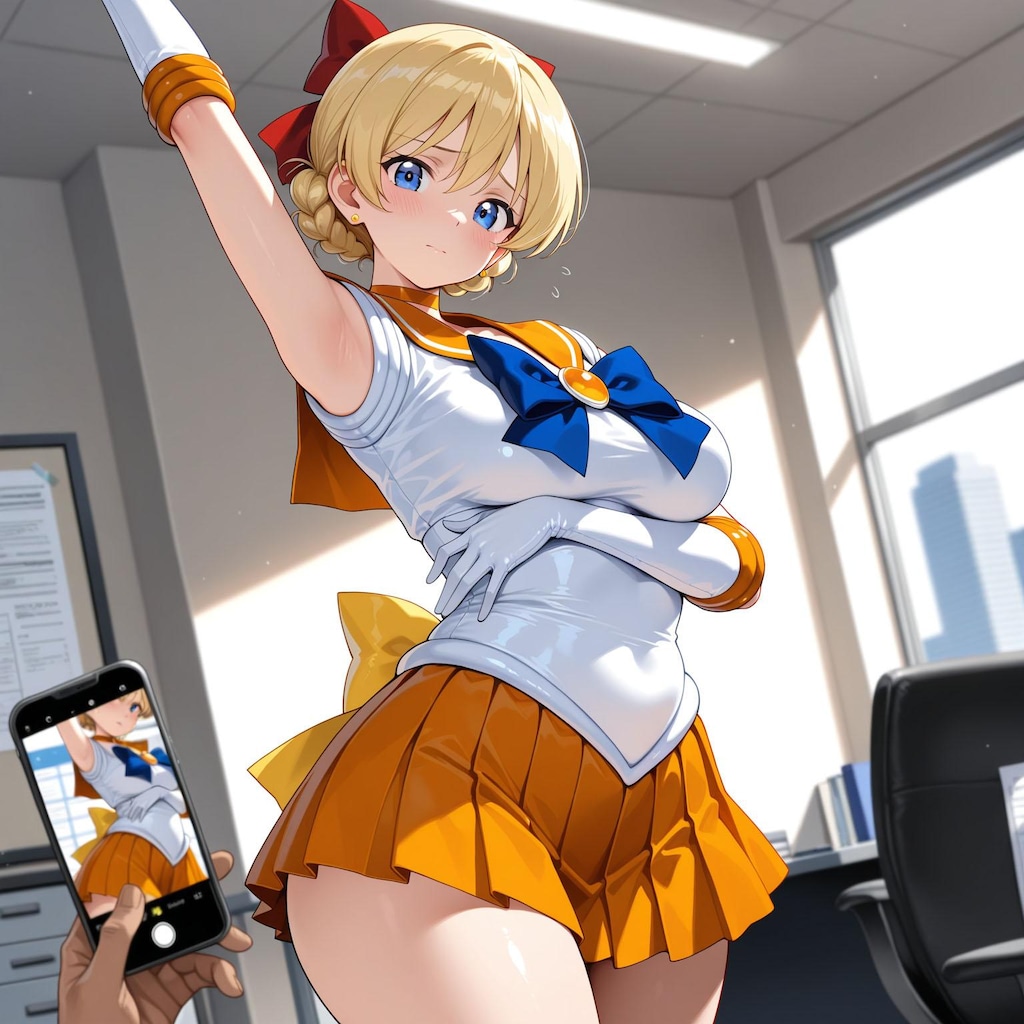 上司、決めポーズをとる