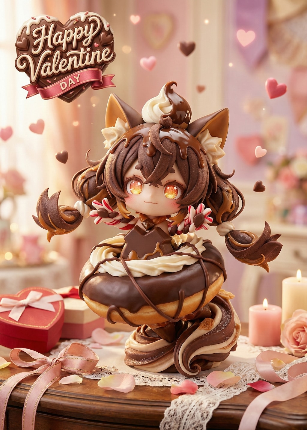 バレンタイン　ドーナツちゃん