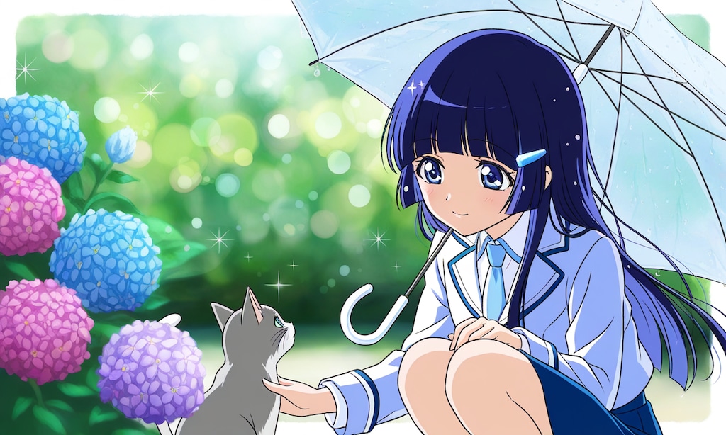 雨と猫🐈青木れいか。